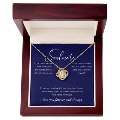Luxury Love Knot Necklace - "I'd Rather" - Gift For Women