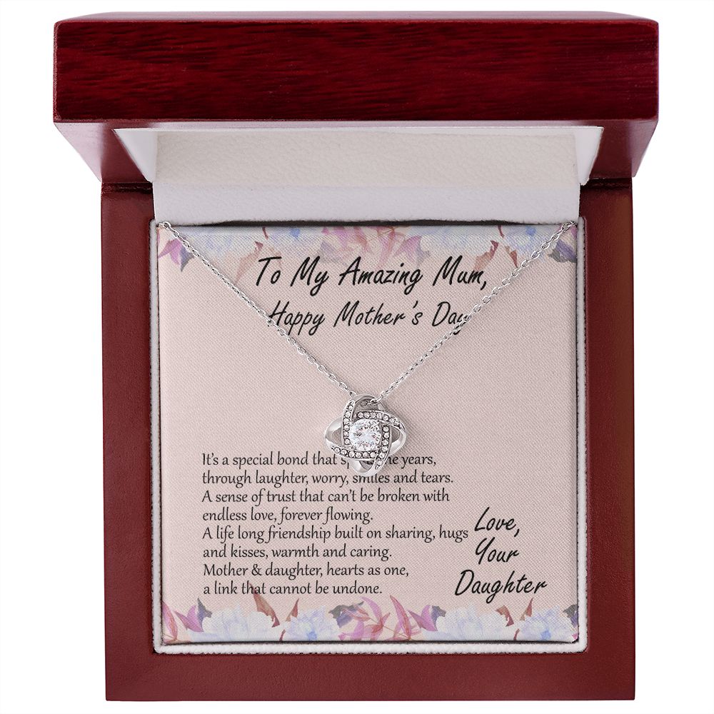 "To My Amazing Mum" Luxury Love Knot Necklace - Mother's Day Gift